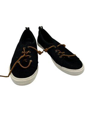 Sperry Womens Pier Wave LTT Lace Up Sneakers Size 9 Black Canvas Casual Low Top